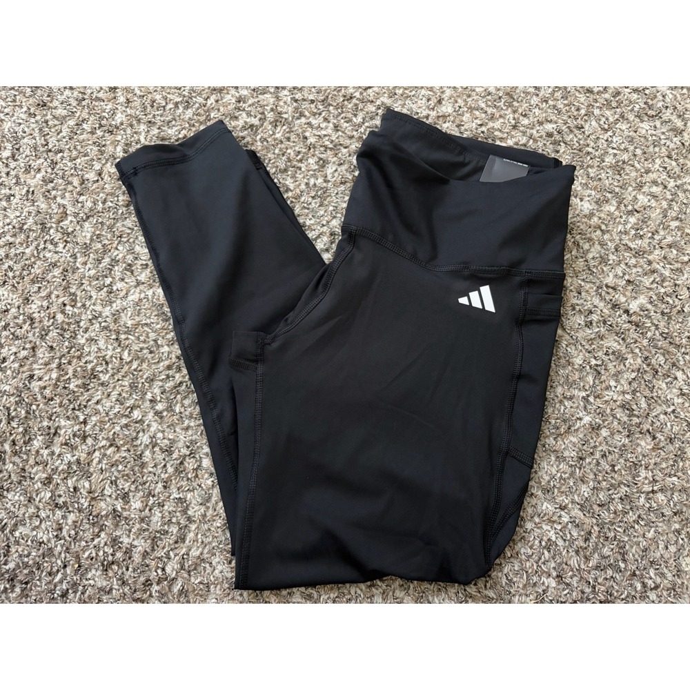 Adidas Essentials Womens High Rise Tights Plus Size 2X Black HT2173 NWT NEW